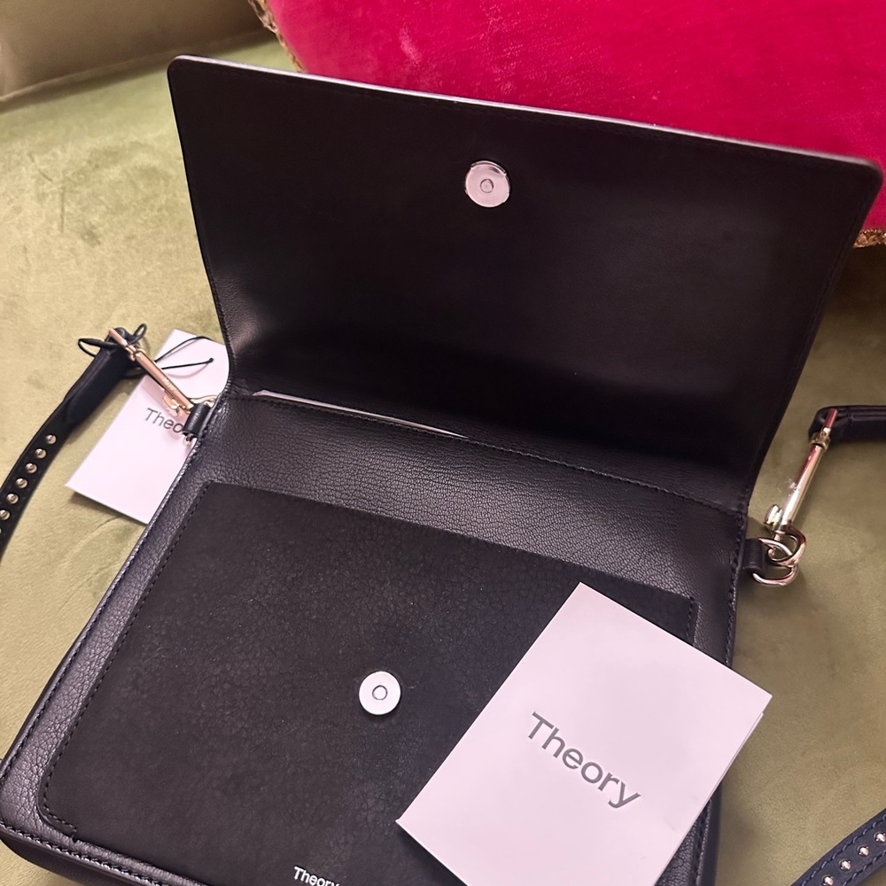 Theory Black Leather Shoulder Bag - Picture 2 of 11